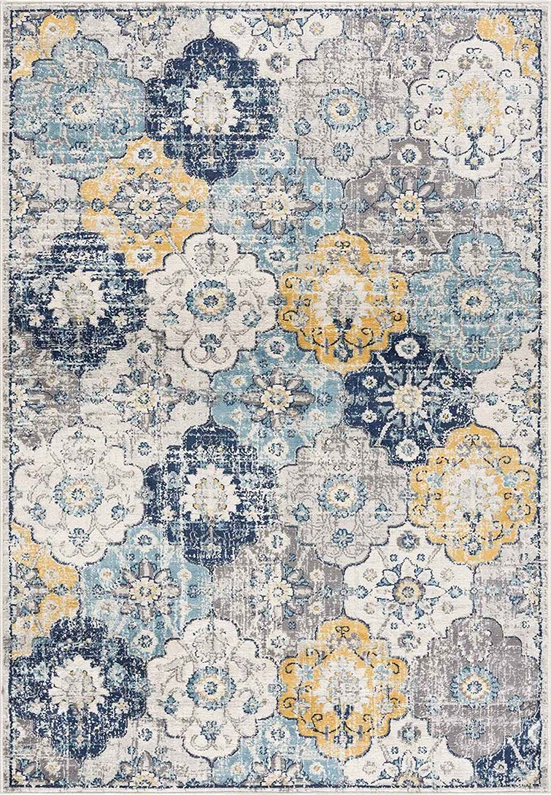 10' Blue Floral Dhurrie Runner Rug
