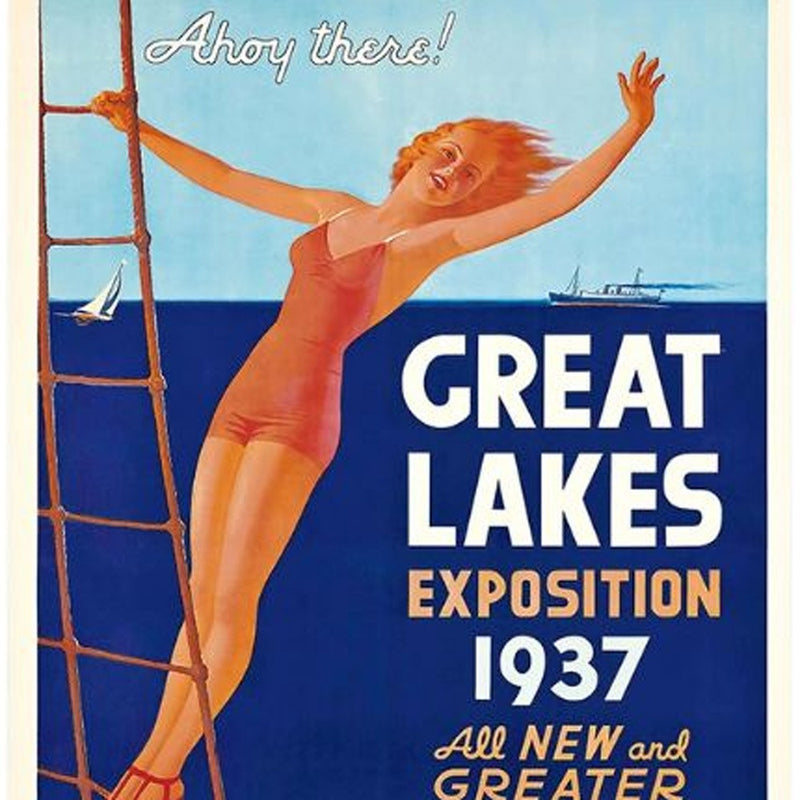 20" X 30" Great Lakes 1937 Vintage Travel Poster Wall Art - Home Decor