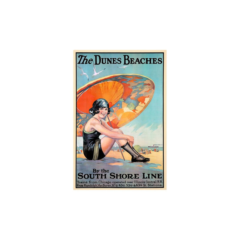 Dunes Beaches Vintage Travel Unframed Print Wall Art - Home Decor