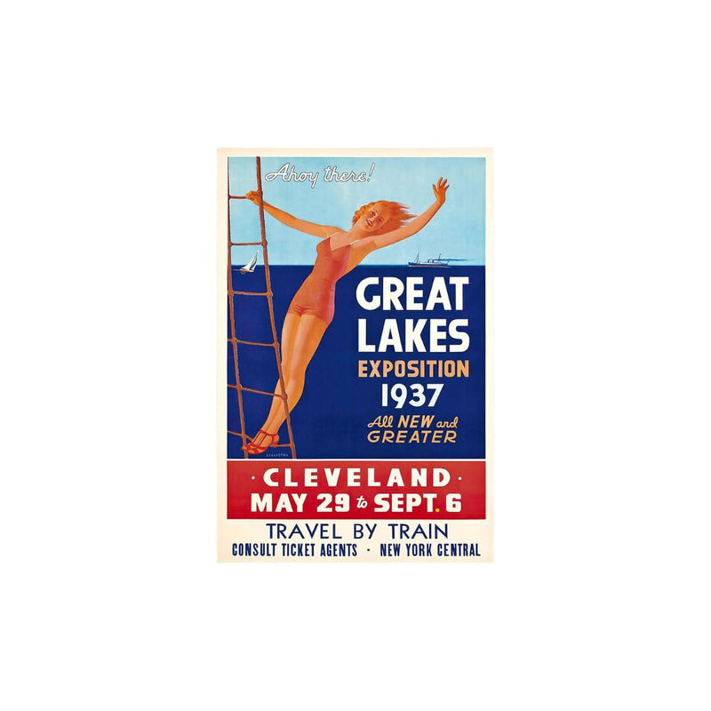 16" X 24" Great Lakes 1937 Vintage Travel Poster Wall Art - Home Decor