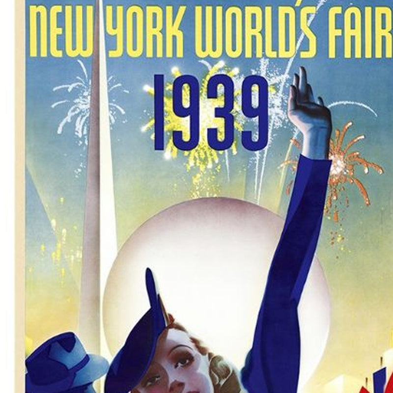 New York 1939 World's Fair Vintage Travel Unframed Print Wall Art - Home Decor