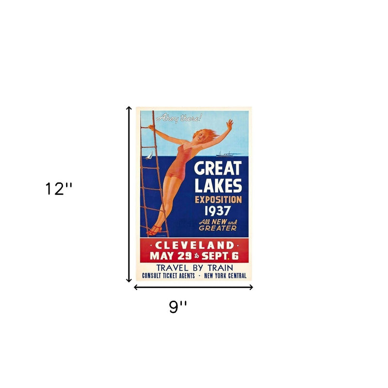 9" X 12" Great Lakes 1937 Vintage Travel Poster Wall Art - Home Decor