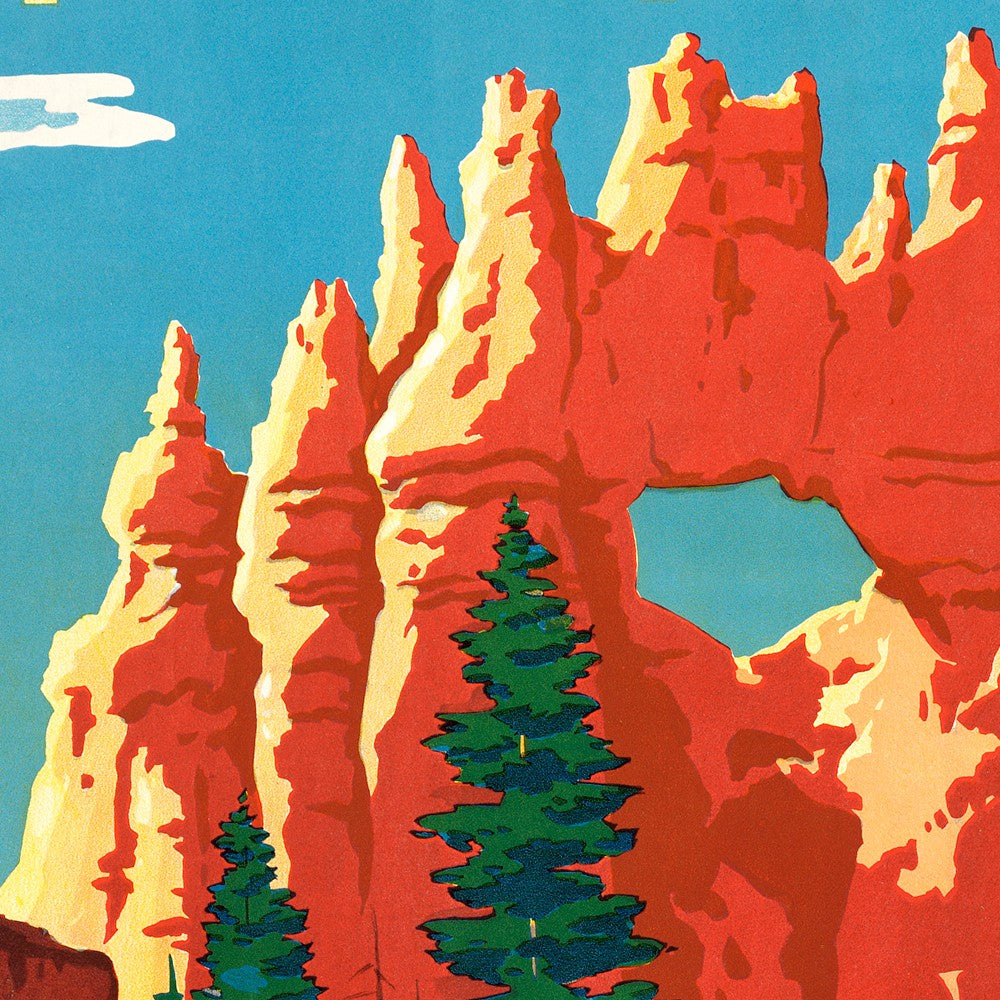 12" X 18" Vintage 1950S Bryce Canyon National Park Wall Art - Home Decor