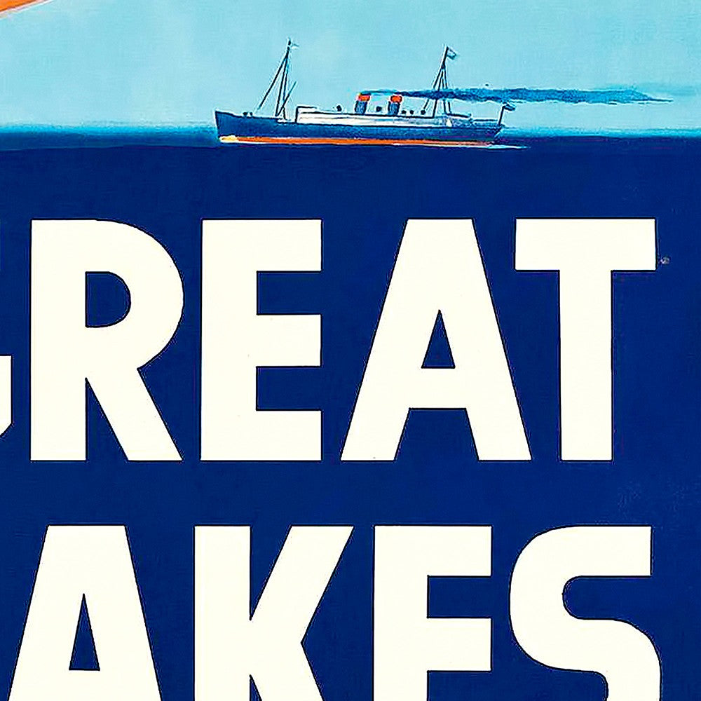 12" X 18" Great Lakes 1937 Vintage Travel Poster Wall Art - Home Decor
