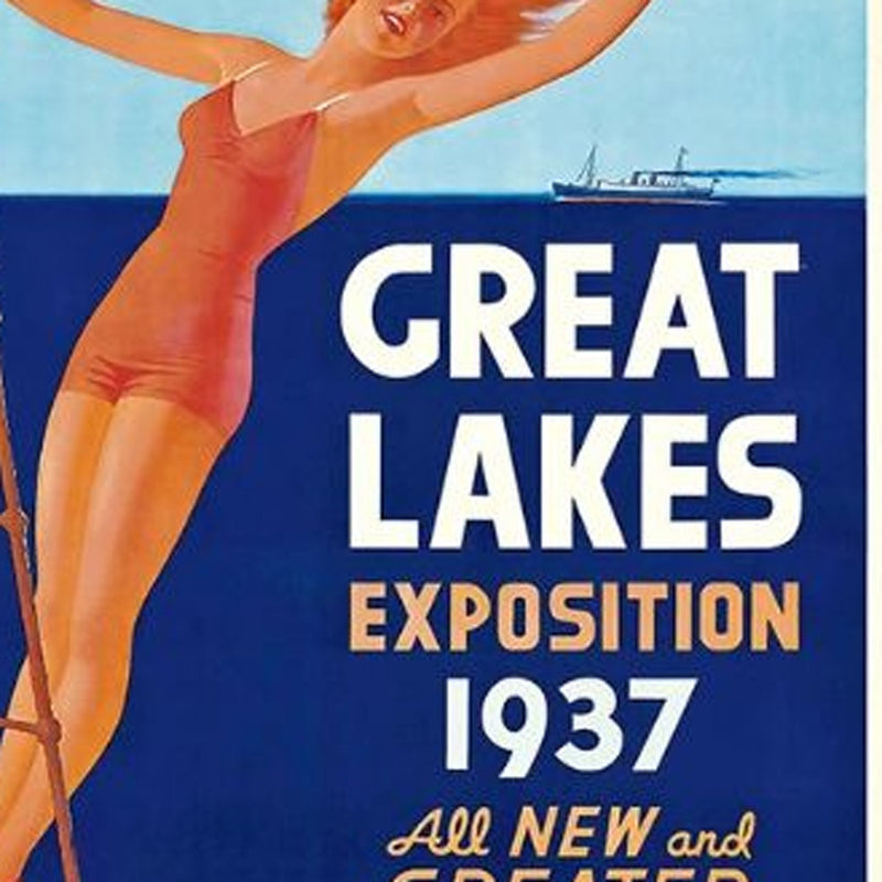 12" X 18" Great Lakes 1937 Vintage Travel Poster Wall Art - Home Decor