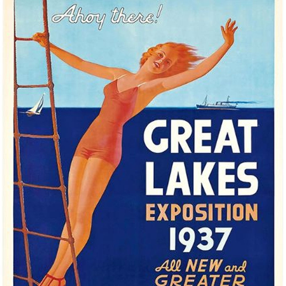 12" X 18" Great Lakes 1937 Vintage Travel Poster Wall Art - Home Decor