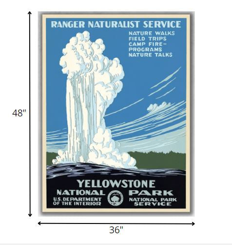 36" x 48" Yellowstone National Park c1938 Vintage Travel Poster Wall Art - Home Decor