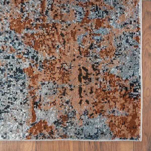 8’ x 10’ Rustic Brown Abstract Area Rug