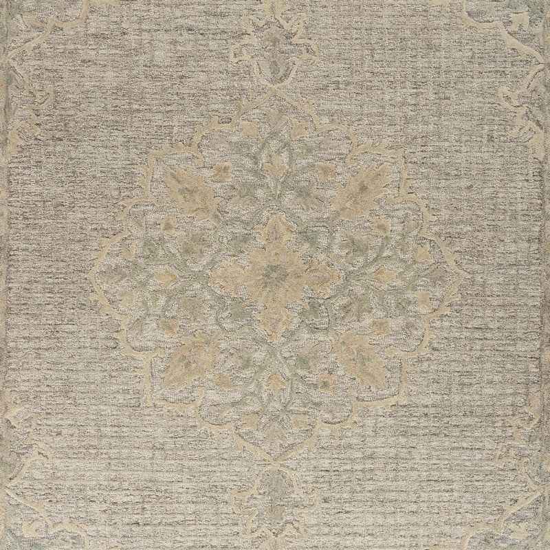 9’ x 12’ Beige Distressed Floral Area Rug