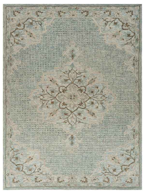 8' X 10' Blue Wool Hand Tufted Area Rug