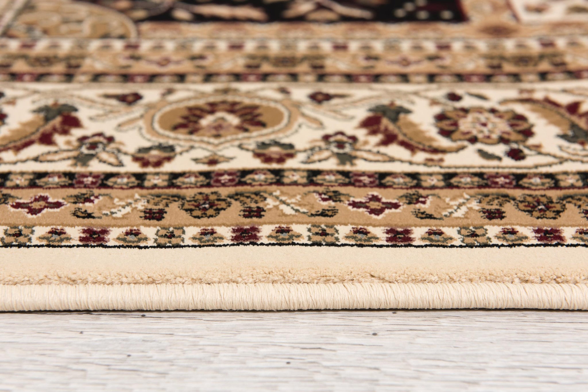 10' Beige And Black Oriental Runner Rug - Home & Garden