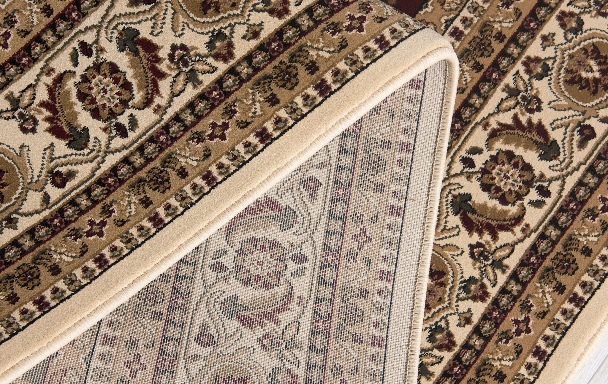 10' Beige And Black Oriental Runner Rug - Home & Garden