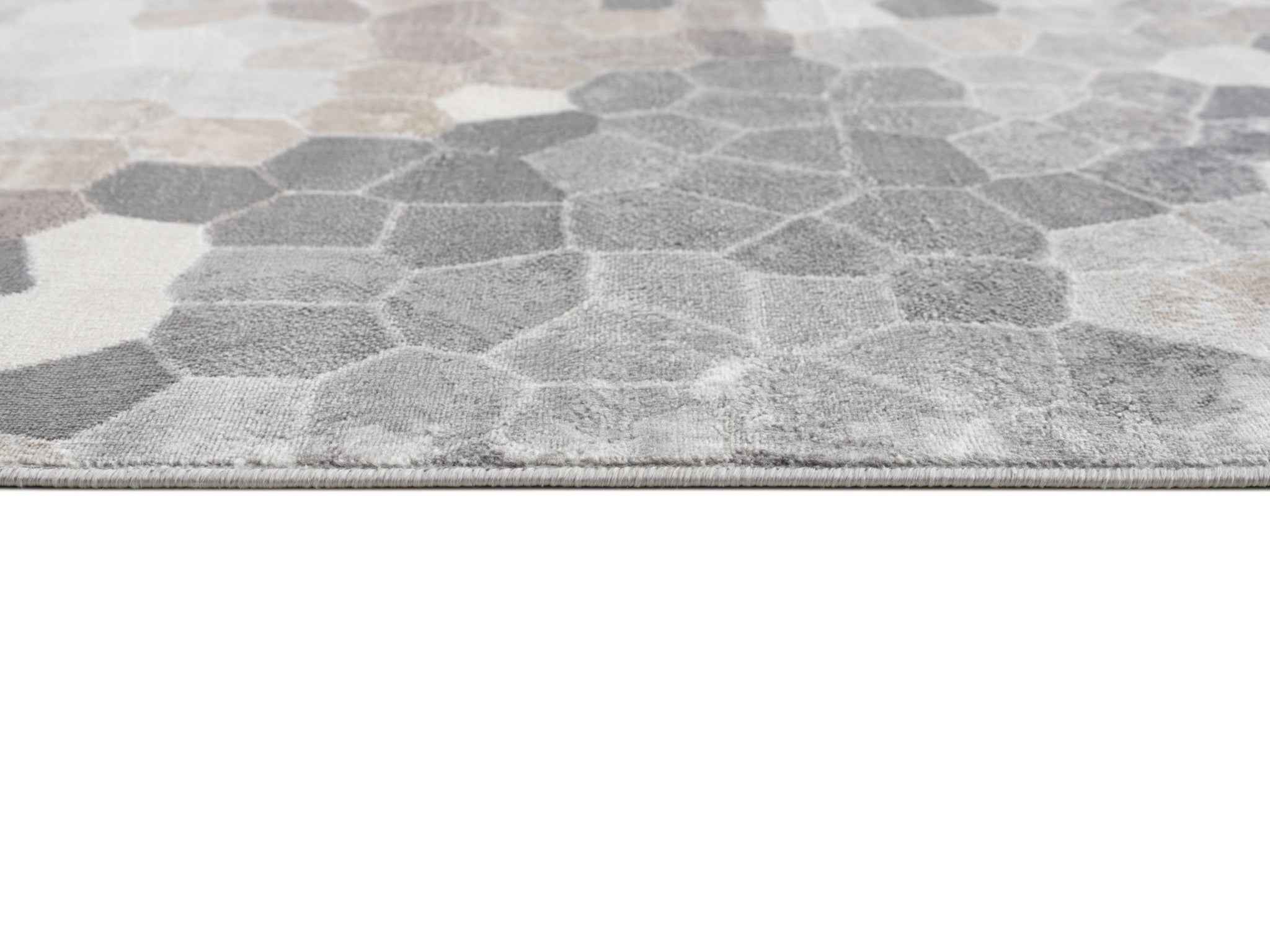 4’ x 6’ Beige Cobblestone Pattern Area Rug