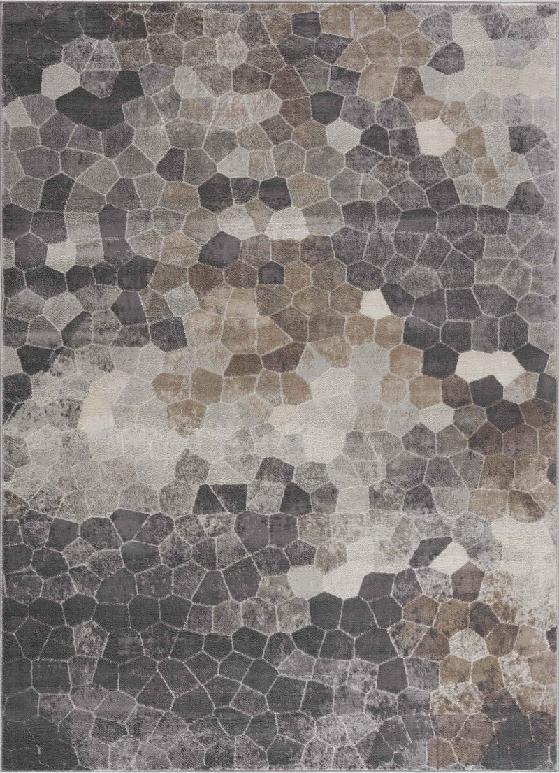 8’ x 11’ Beige Cobblestone Pattern Area Rug