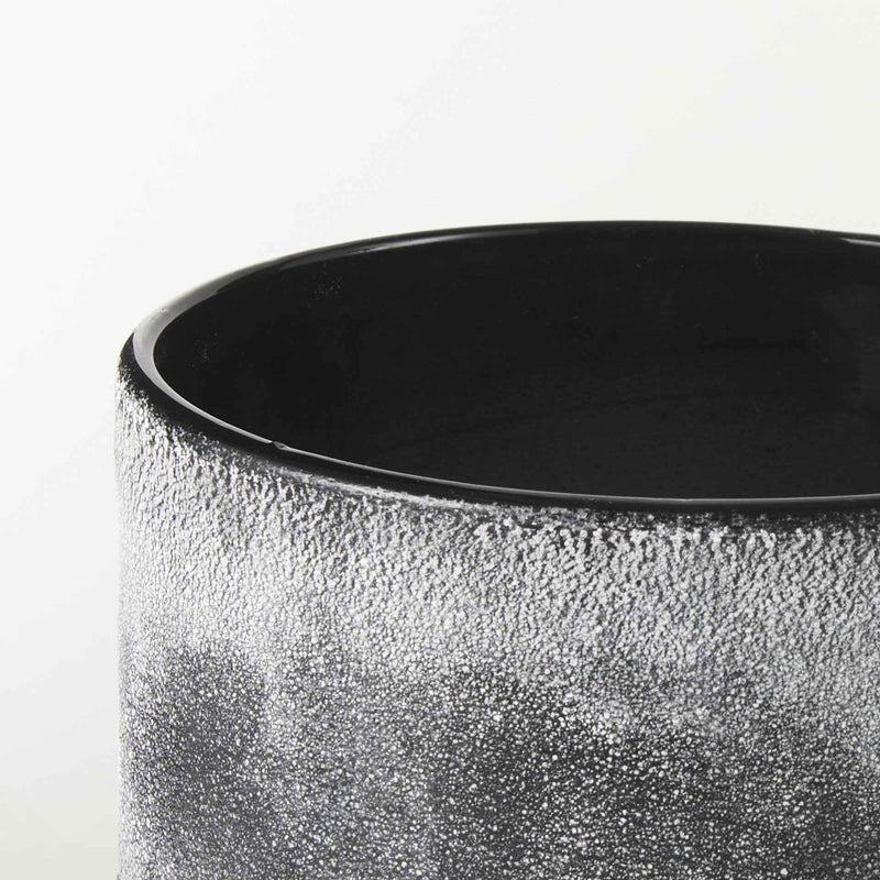 6" Black Brown and Gray Ombre Textured Ceramic Vase