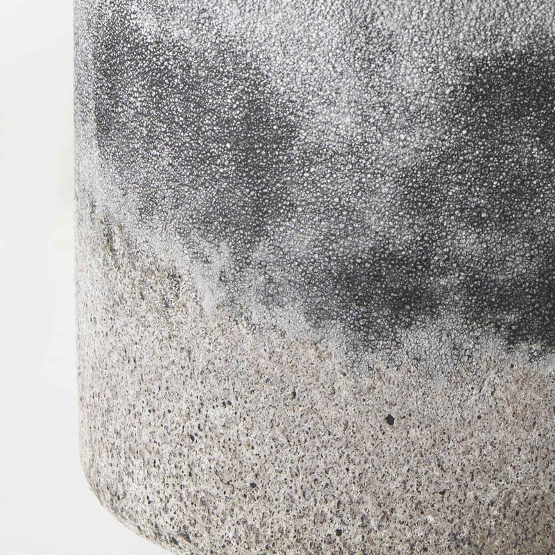 6" Black Brown and Gray Ombre Textured Ceramic Vase
