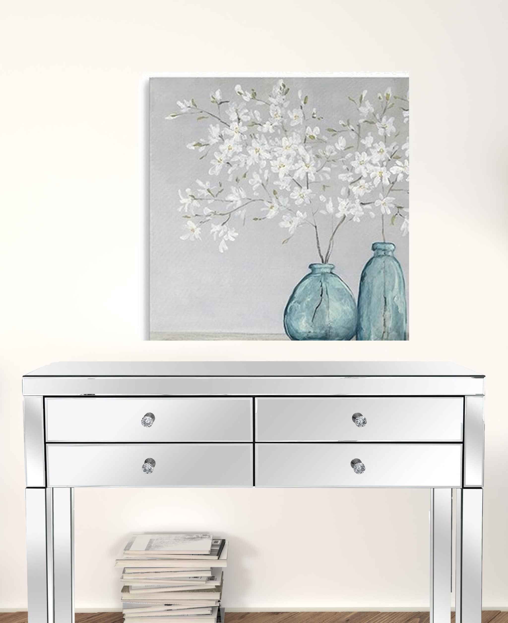 White Spring Flowers Unframed Print Wall Art