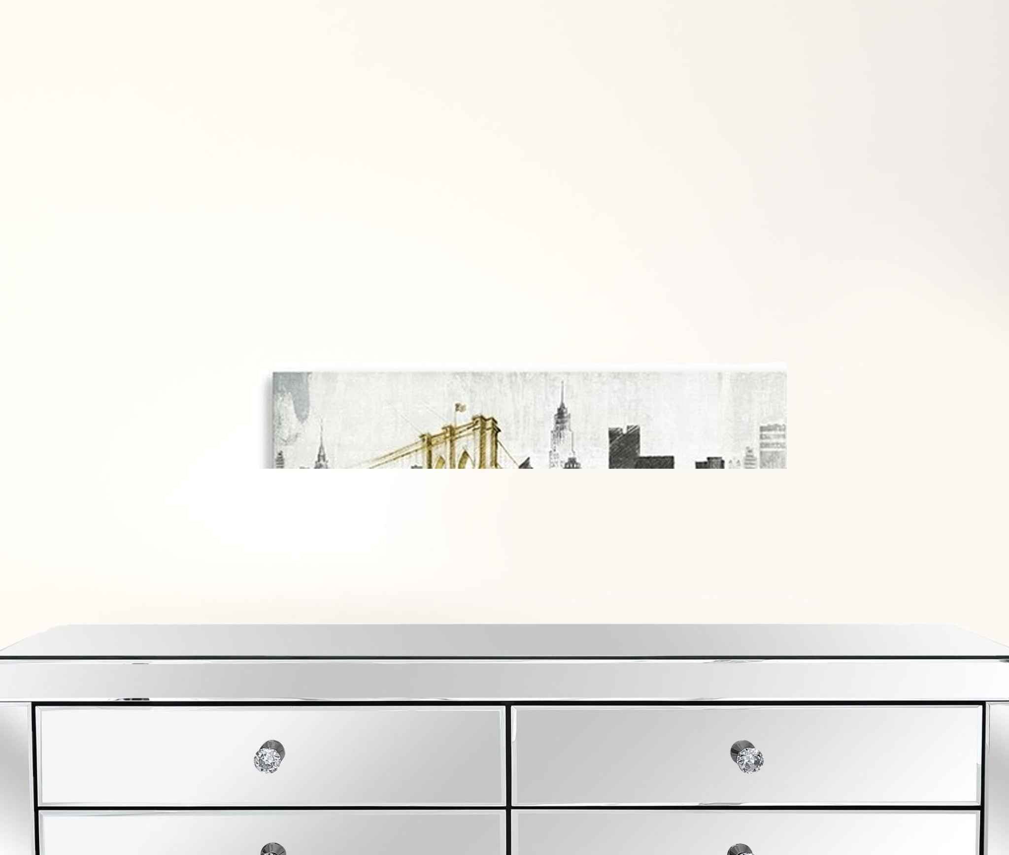 Nyc Golden Bridge Skyline Unframed Print Wall Art