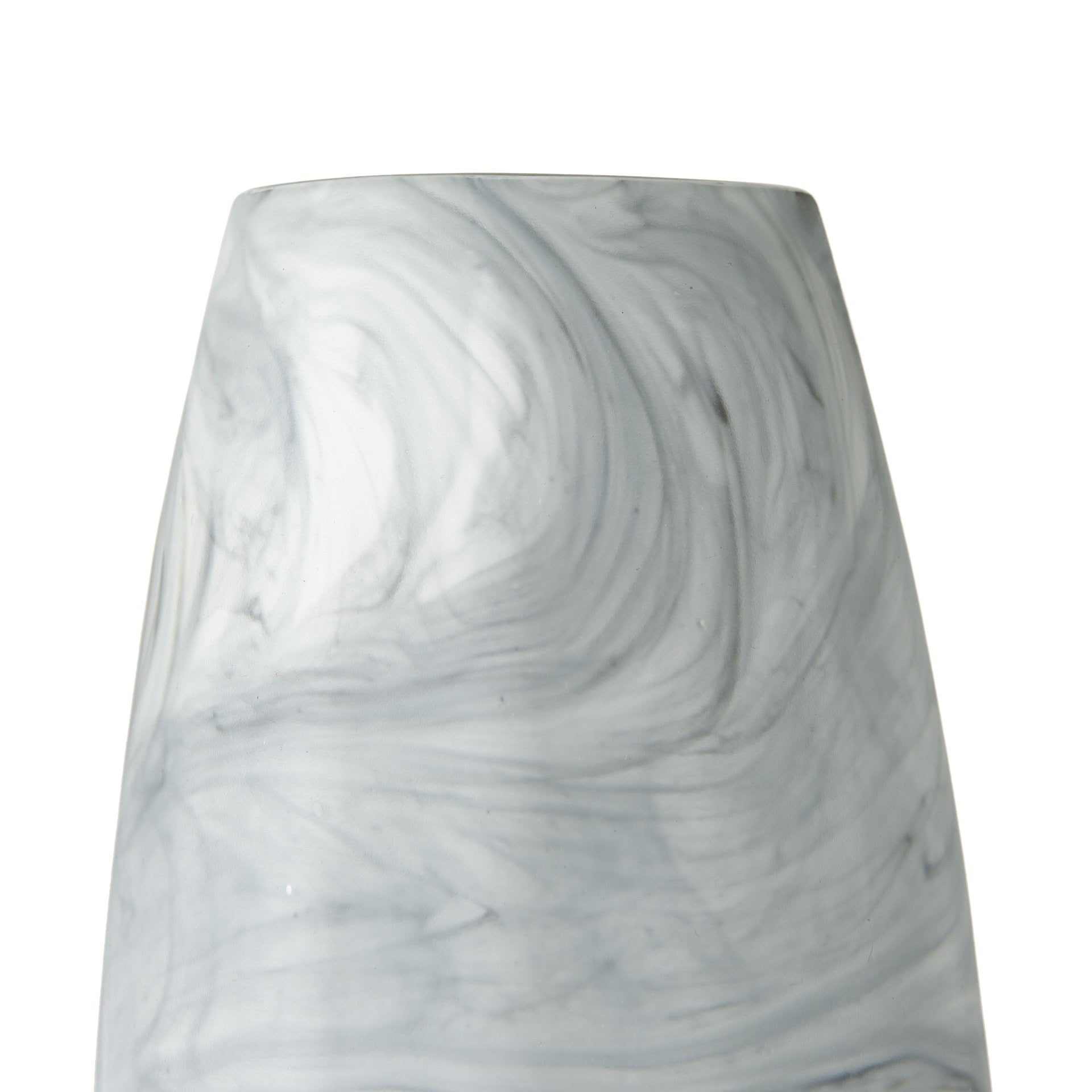 12" Gray And White Abstract Cylinder Crystal Glass Table Vase - Home & Garden