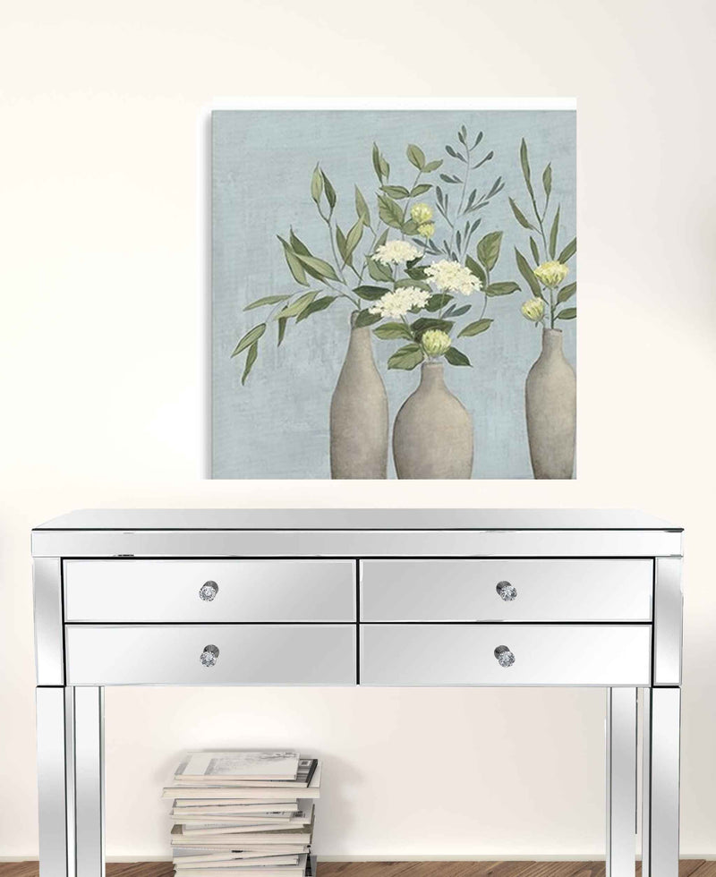 Bohemian Flowers In Ceramic Vases Unframed Print Wall Art