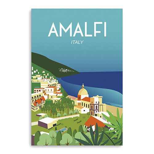 Vibrant Amalfi Coast Unframed Print Wall Art