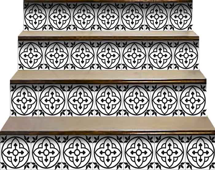 6" X 6" Black and White Peel and Stick Removable Tiles