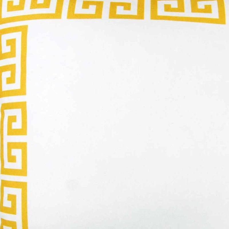 Yellow and White Greek Key Classic Throw Pillow