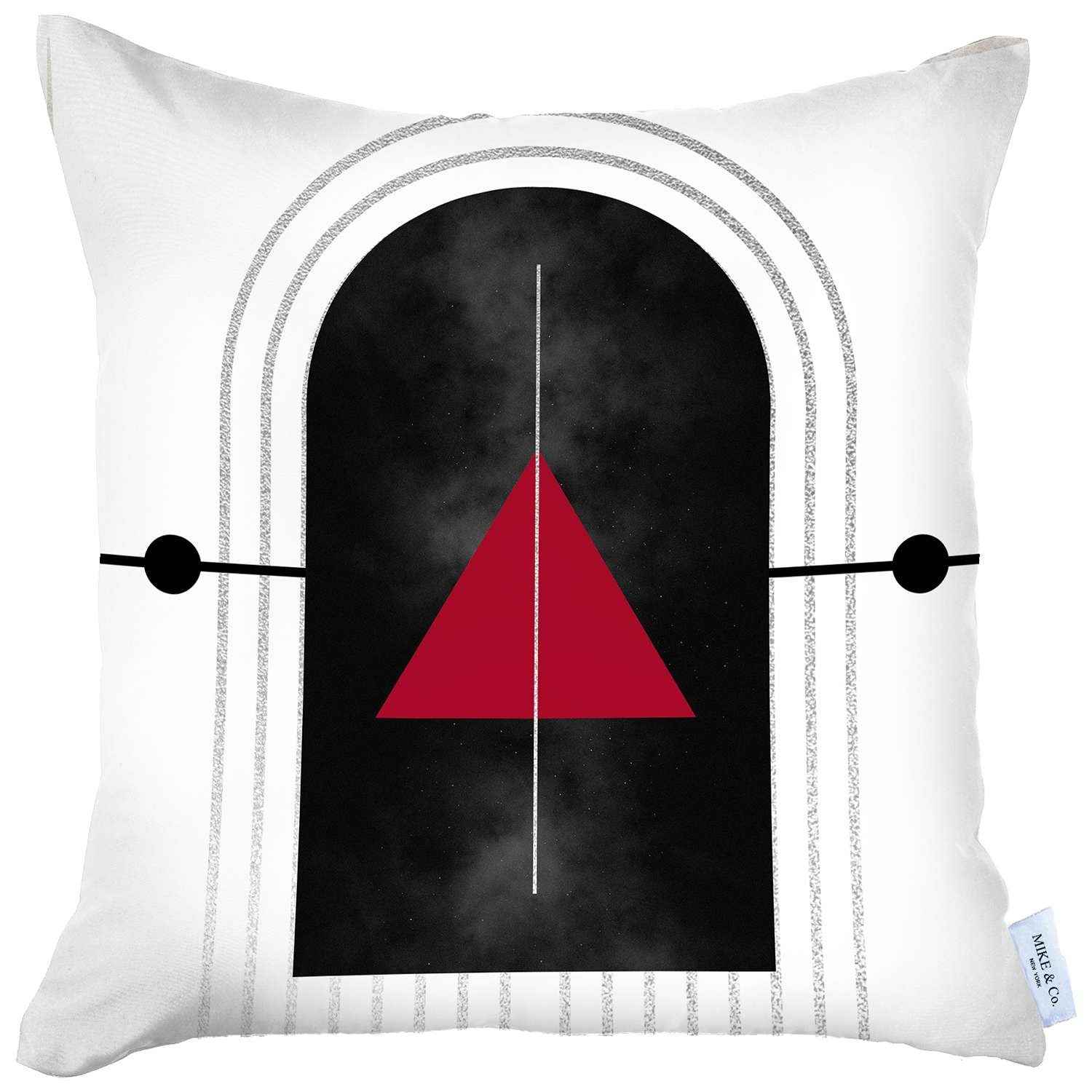 Red and Cream Arrowhead Printed Throw Pillow
