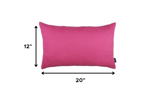 Set of 2 Fuchsia Pink Modern Lumbar Throw Pillows Default Title