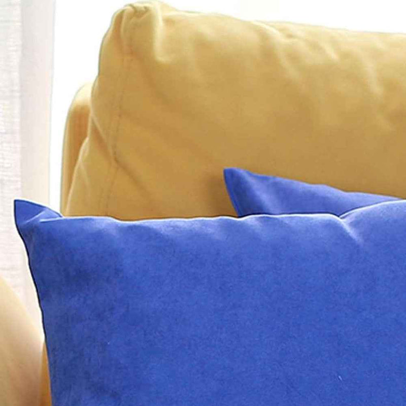 Set of 2 Cobalt Blue Modern Square Throw Pillows