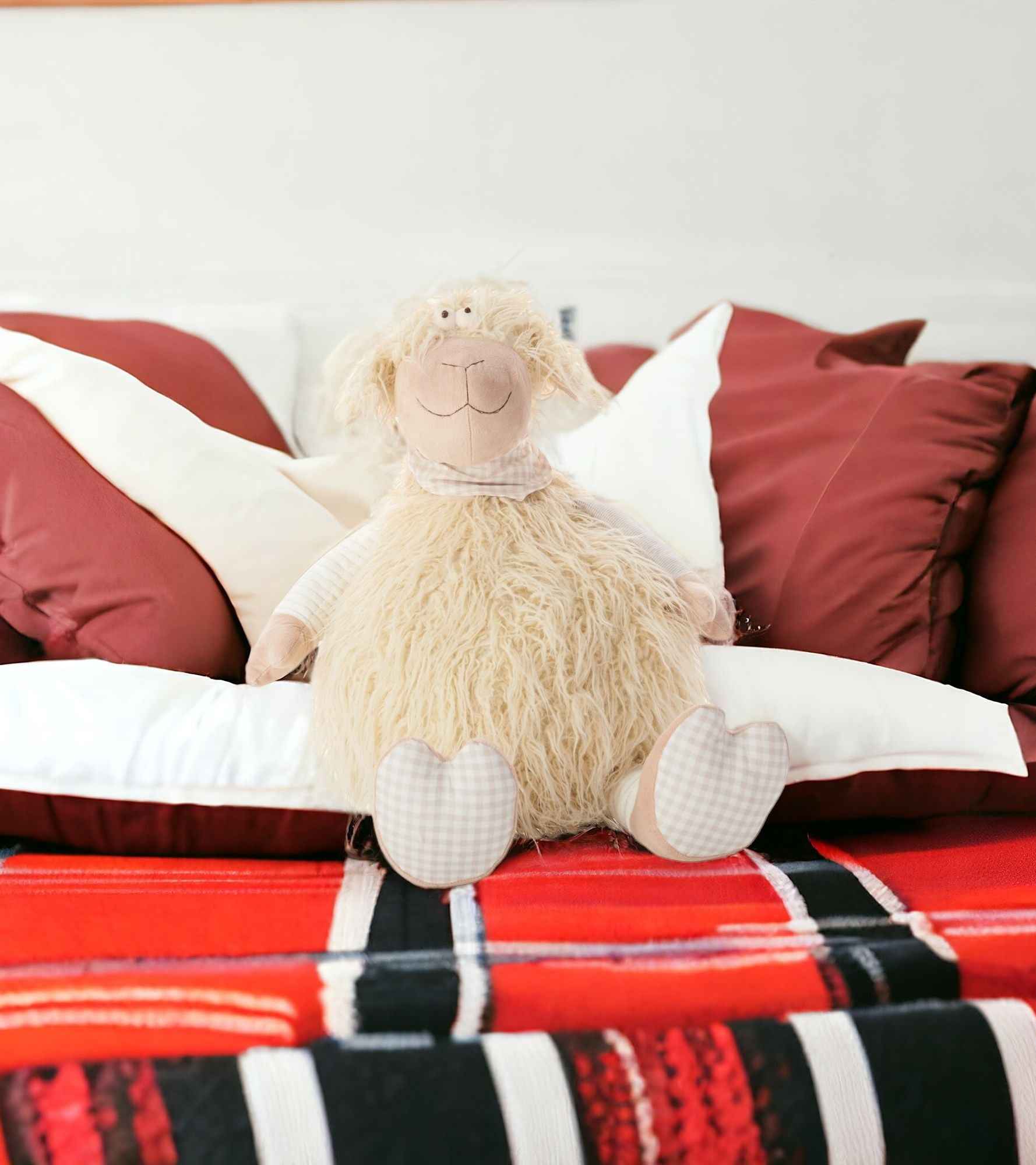 22" X 26" Ivory Novelty Handmade Polyester Throw Pillow