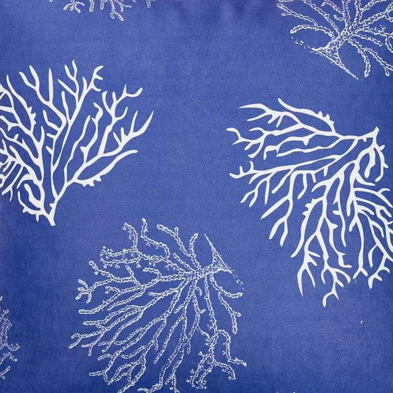 Blue and Silver Coral Reef Decorative Throw Pillow