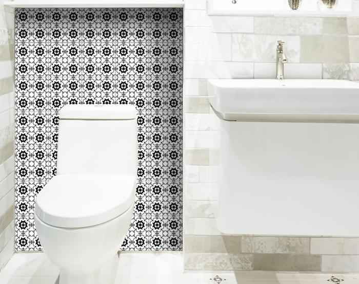 7" X 7" Black and White Gerber Peel and Stick Removable Tiles