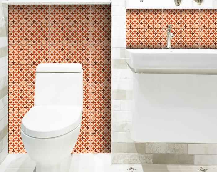 6" X 6" Terra Cotta Tango Peel and Stick Tiles