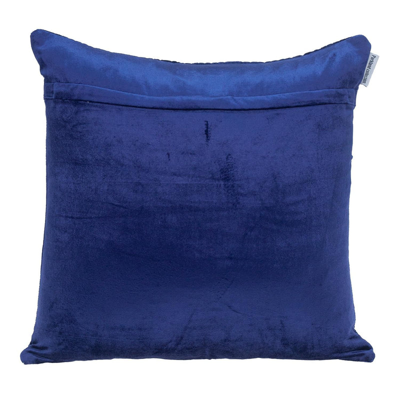 20" Blue Cotton Blend Throw Pillow - Home Decor