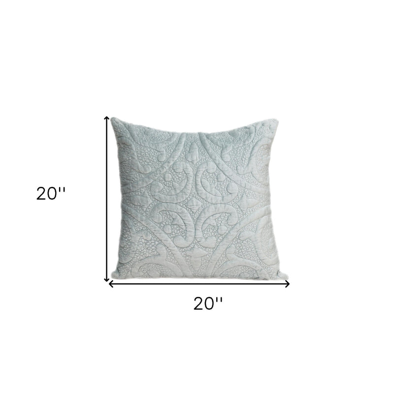 20" Gray Cotton Blend Throw Pillow - Home Decor