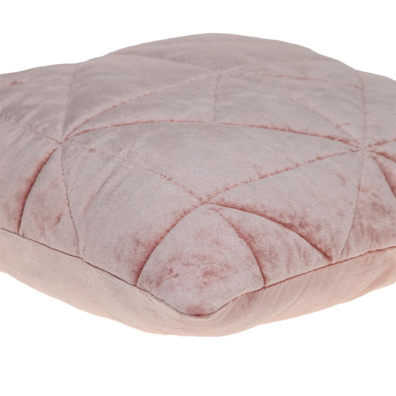 Pink Chunky Geo Stitched Velvet Decorative Throw Pillow - Home Decor