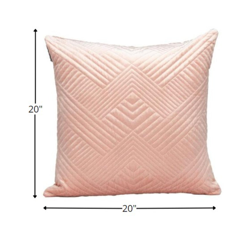 20" Pink Cotton Blend Throw Pillow - Home Decor