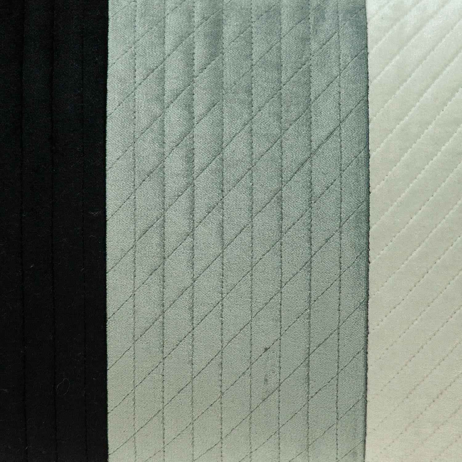 Black and White Quilted Color Block Velvet Lumbar Throw Pillow