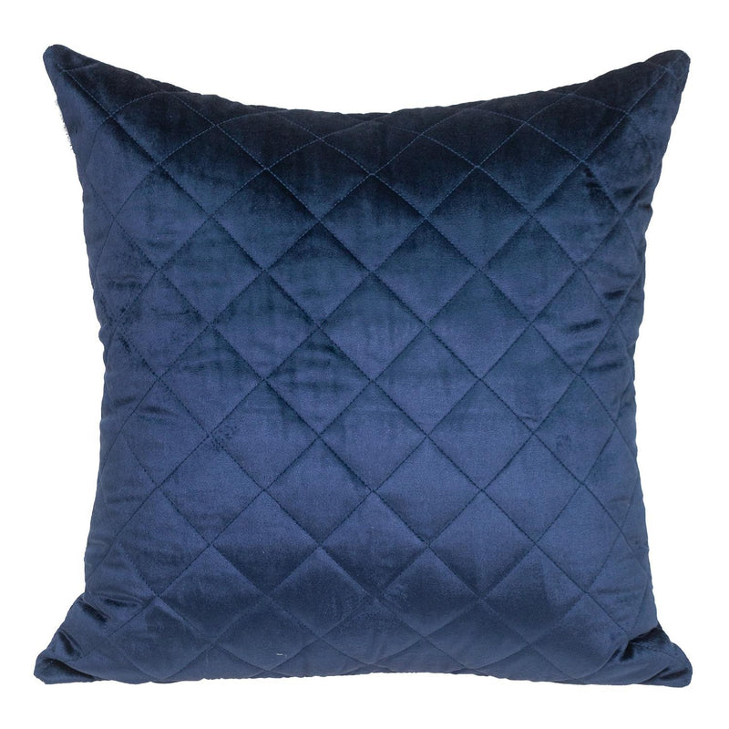 Tufted Diamond Navy Transitional Square Pillow - Home Decor