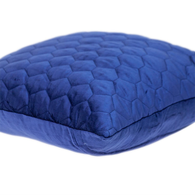 Blue Tufted Velvet Quilted Throw Pillow - Home Decor