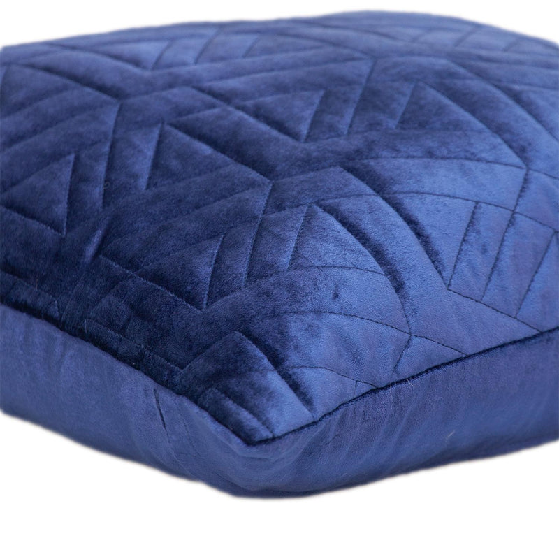 20" Blue Cotton Blend Throw Pillow - Home Decor