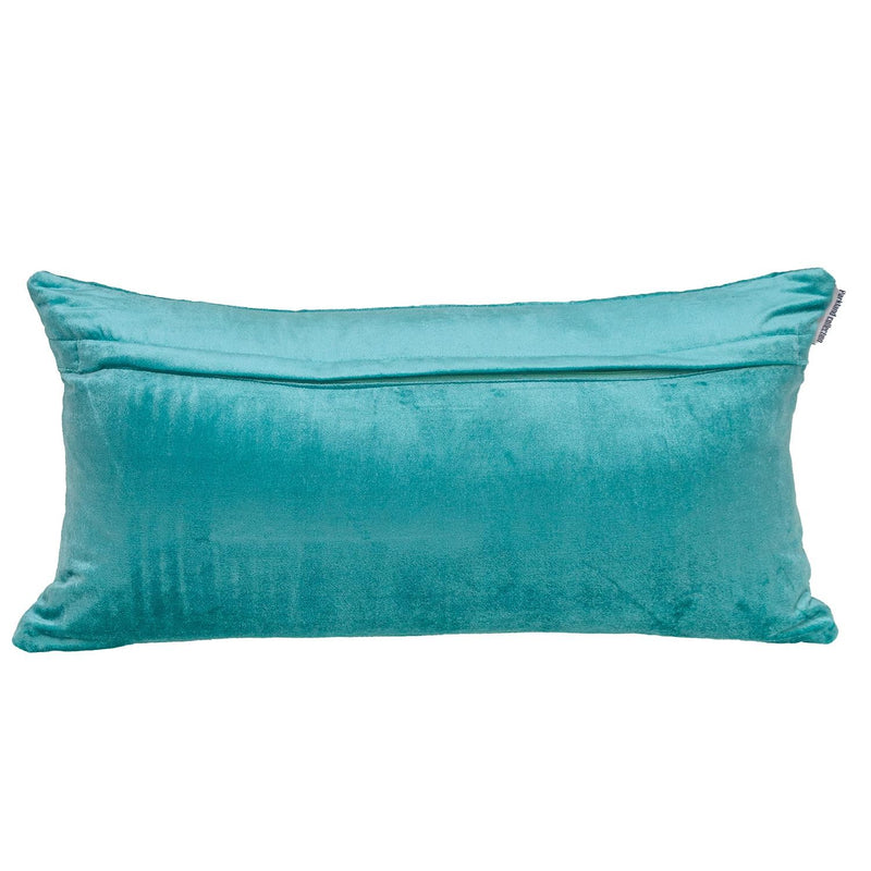 Tufted Diamond Aqua Transitional Lumbar Pillow - Home Decor