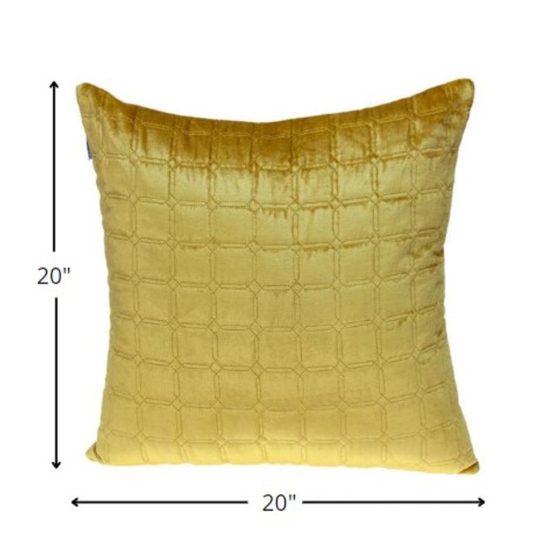 20" Yellow Cotton Blend Throw Pillow - Home Decor