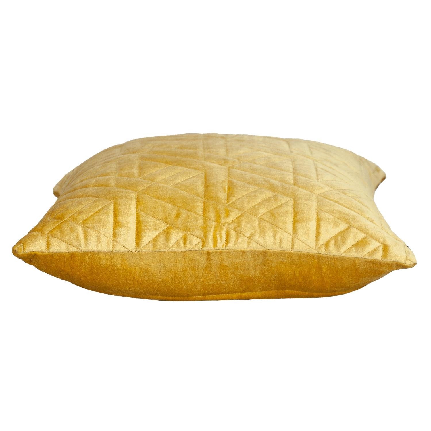 Yellow Velvet Quilted Throw Pillow Default Title