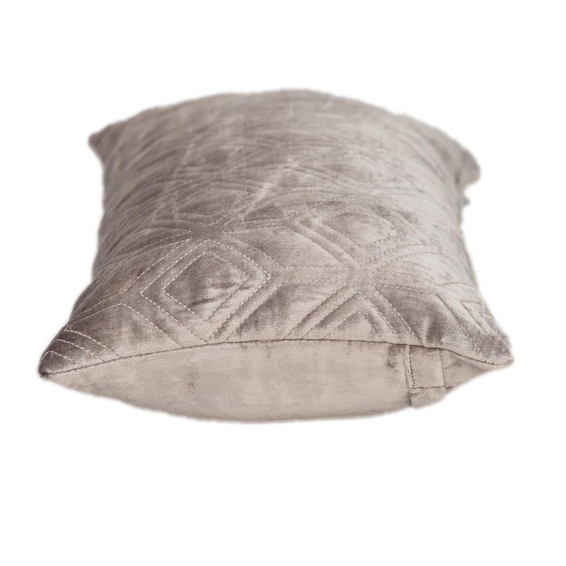 12" X 24" Taupe Lumbar Geometric Diamonds Cotton Blend Throw Pillow - Home Decor