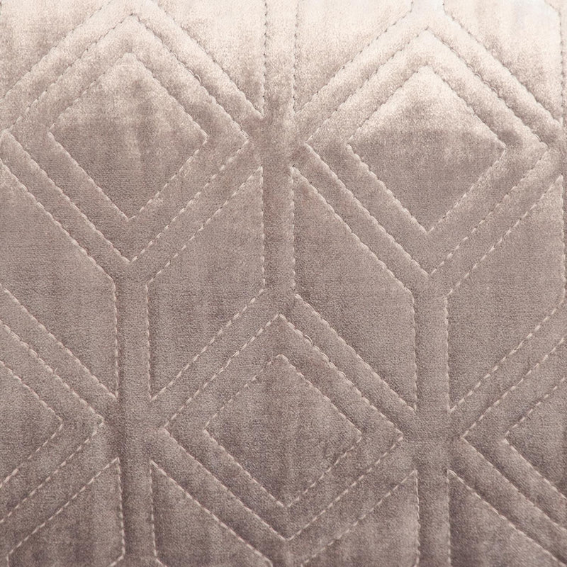 12" X 24" Taupe Lumbar Geometric Diamonds Cotton Blend Throw Pillow - Home Decor