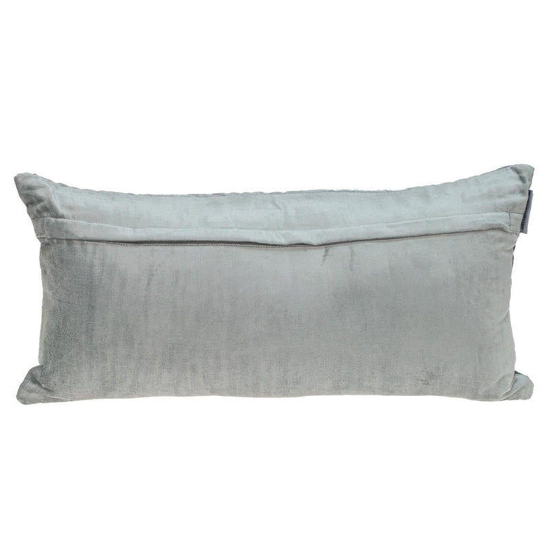 Gray Quilted Diamonds Velvet Solid Color Lumbar Pillow - Home Decor