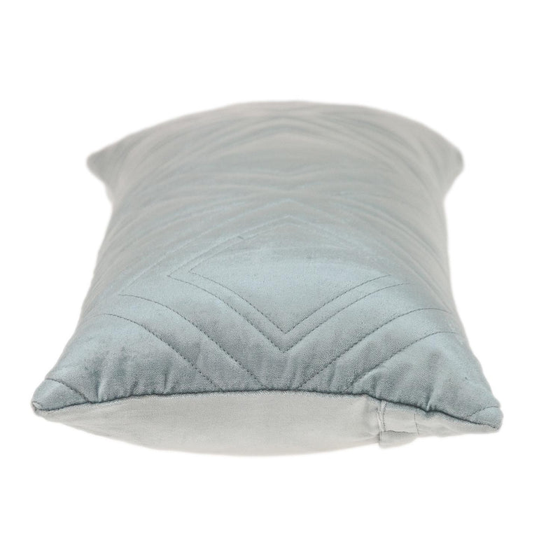 Gray Quilted Diamonds Velvet Solid Color Lumbar Pillow - Home Decor