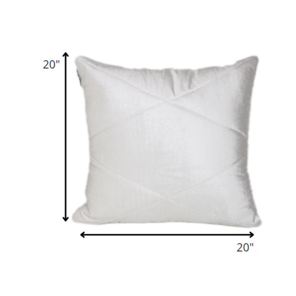 20" White Cotton Blend Throw Pillow - Home & Garden